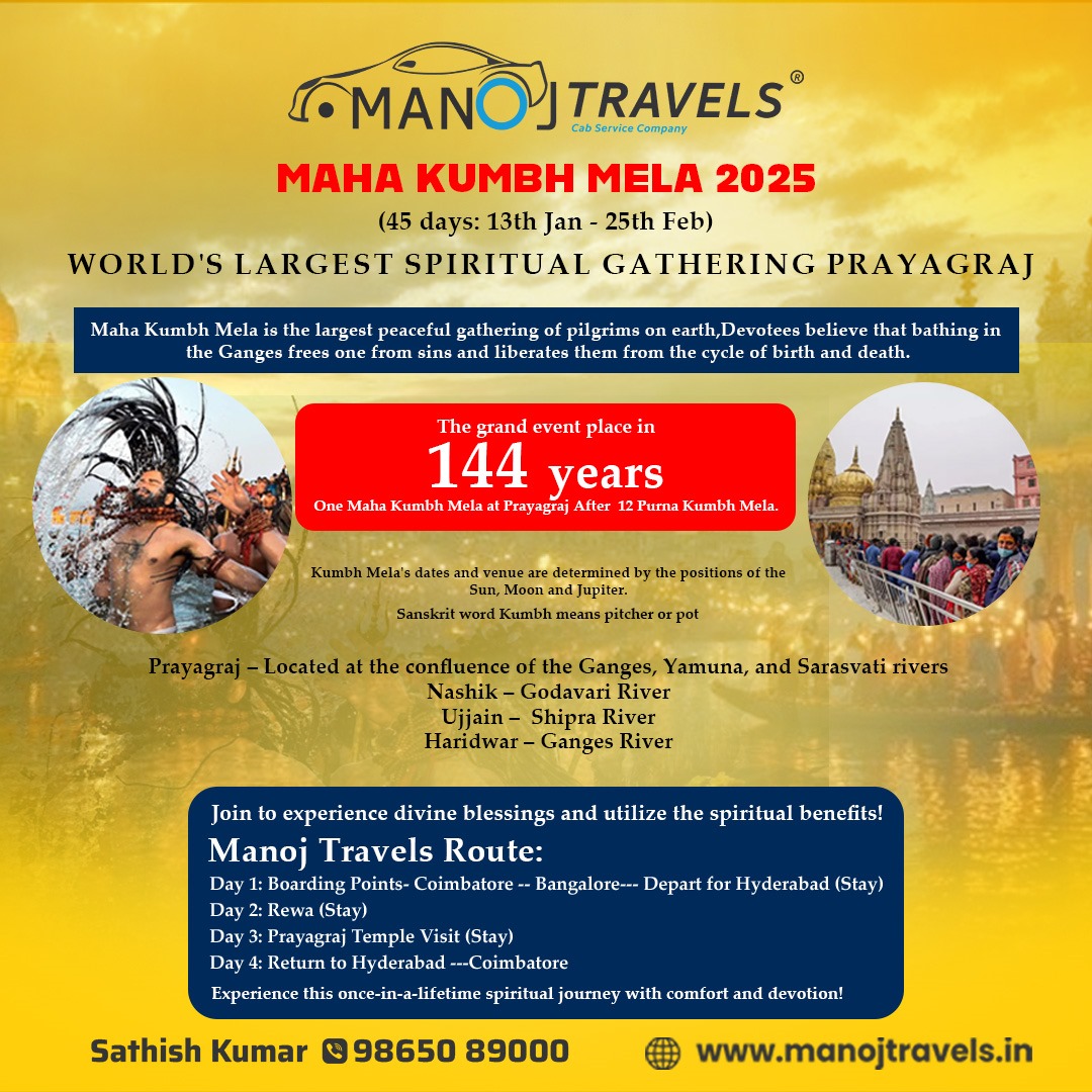 Experience the Maha Kumbh Mela with Manoj Travels!